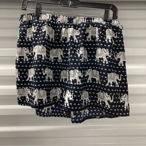 Pink Owl Navy and White Patterned Shorts